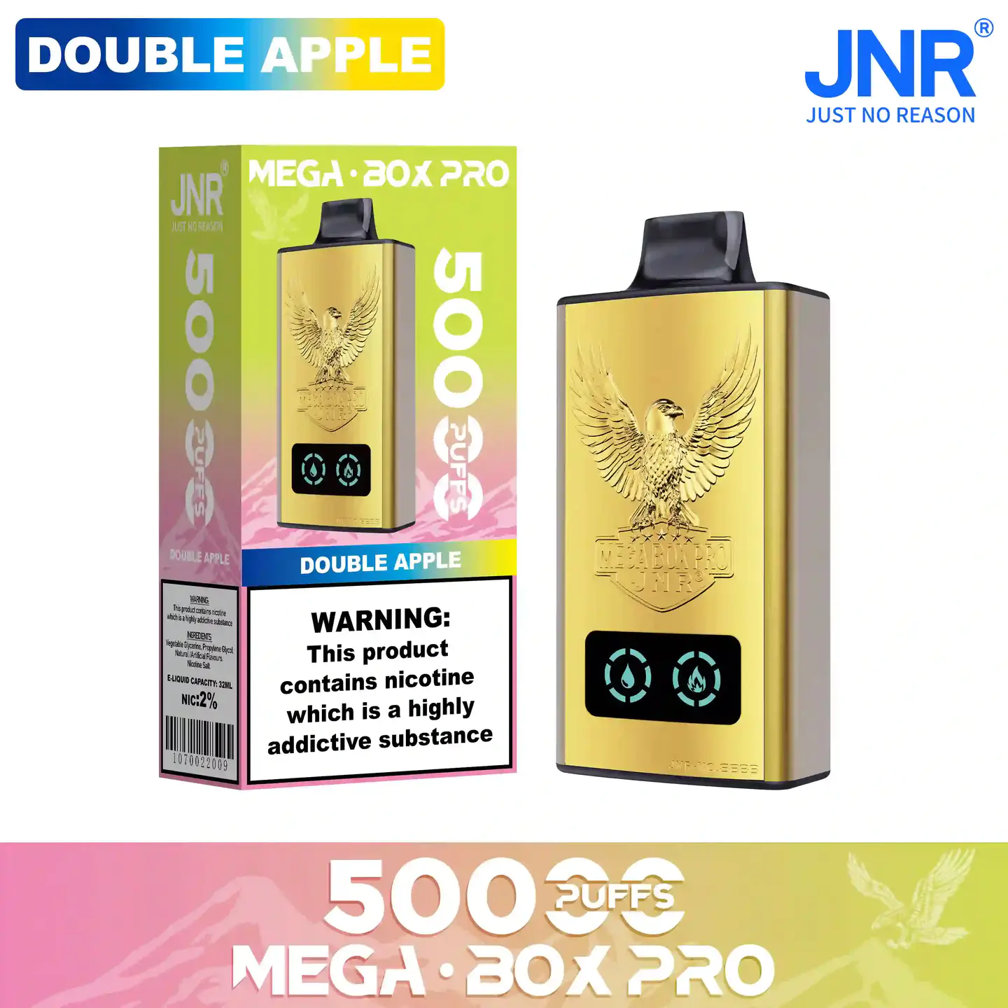 Double Apple-JNR Mega Box Pro 50000 Puffs Disposable Vape (18)