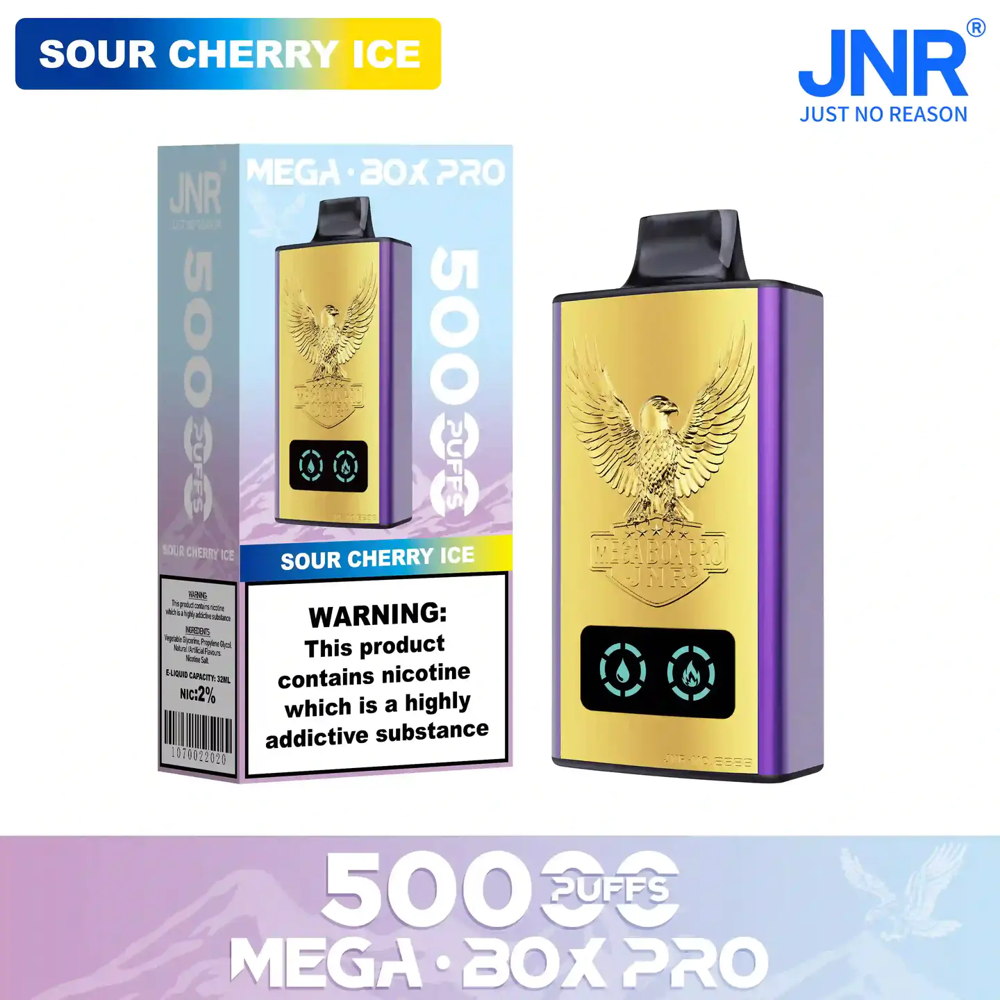 Sour Cherry Ice-JNR Mega Box Pro 50000 Puffs Disposable Vape (16)