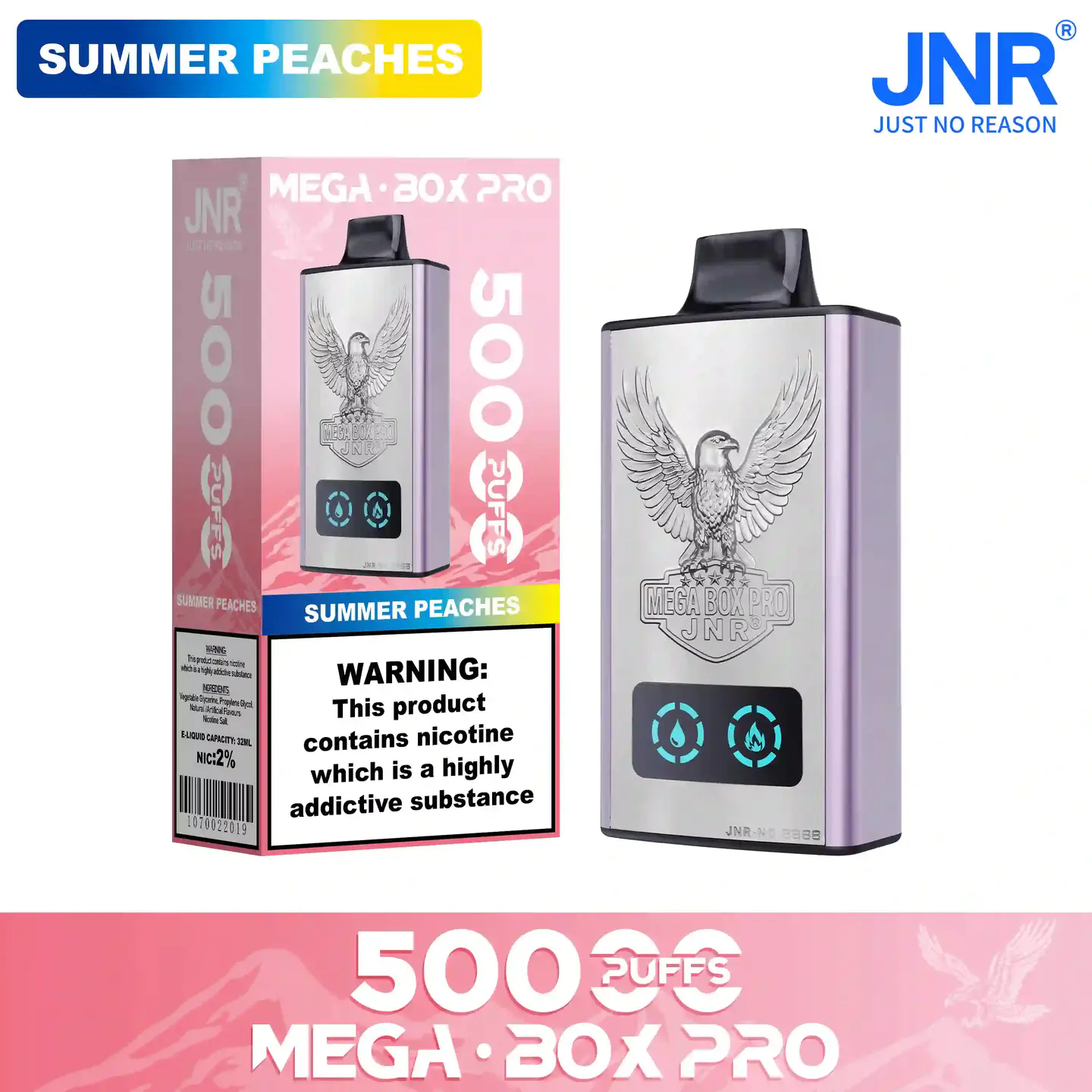 Summer Peaches-JNR Mega Box Pro 50000 Puffs Disposable Vape (12)