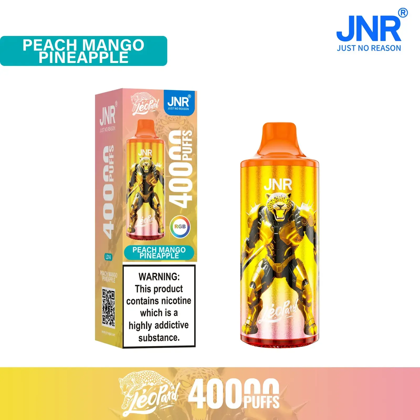 Peach Mango Pineapple - JNR Léopard 40K | 40000 Puffs Disposable Vape