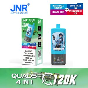 JNR Quads 120K – Blue Razz Cherry + Blue Razz Ice + Black Ice + Strawberry Ice