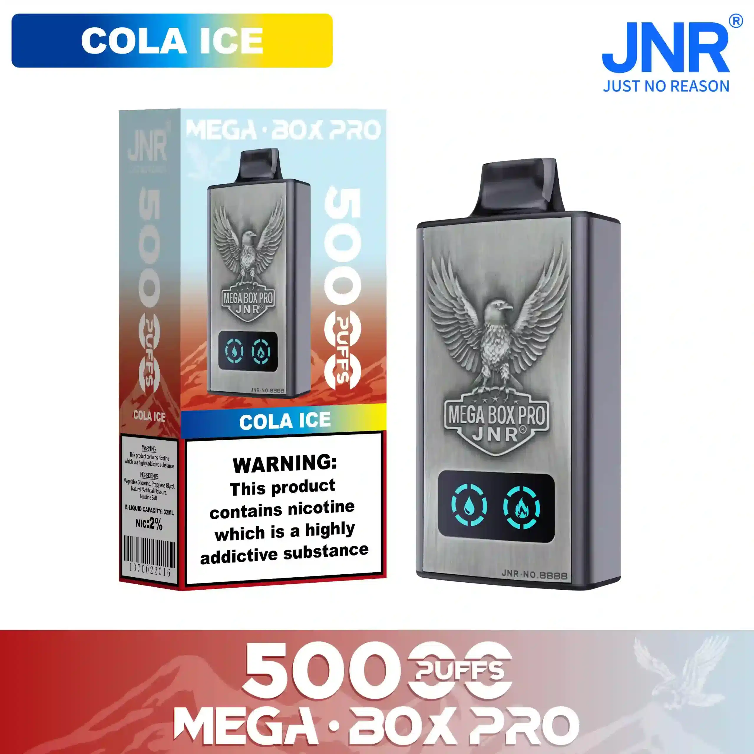 Cola Ice - JNR Puff Mega Box Pro 50K | 50000 Puffs Disposable Vape