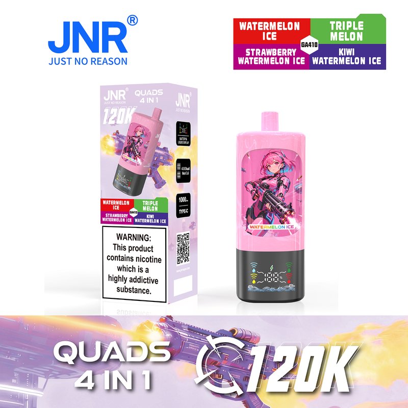 JNR Quads 120K – Watermelon Ice + Triple Melon + Strawberry Watermelon Ice + Kiwi Watermelon Ice